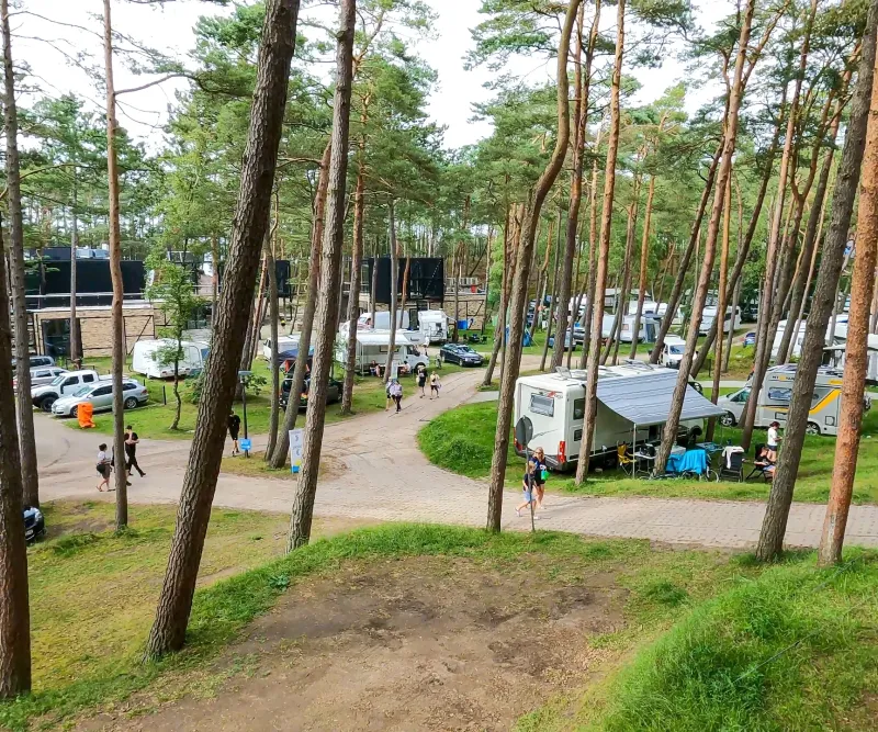 Camping przy plaży w Łebie