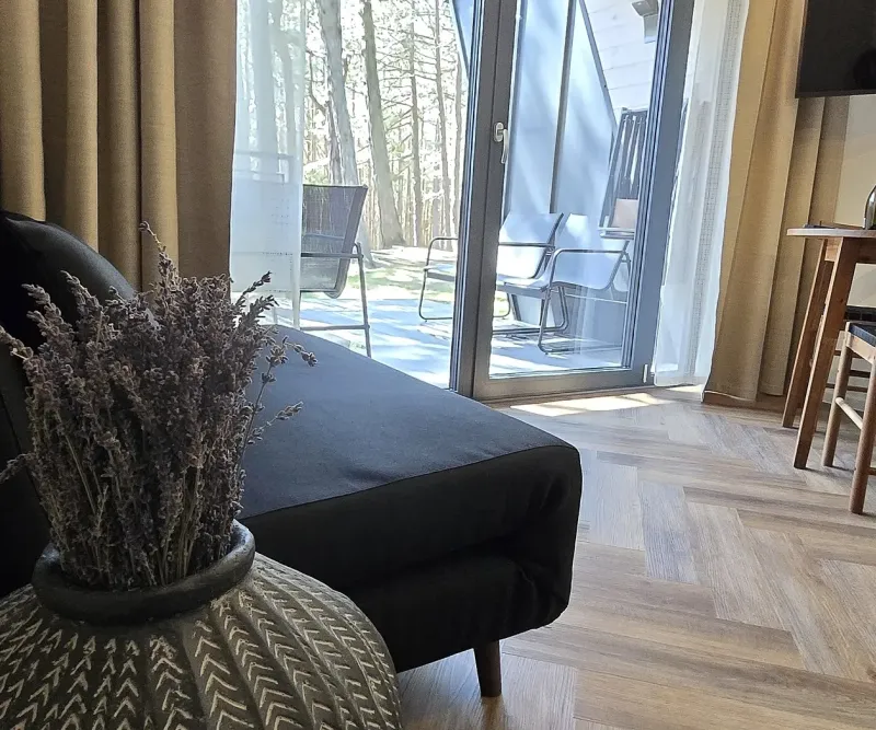 Salon w domku Fly House w Łebie